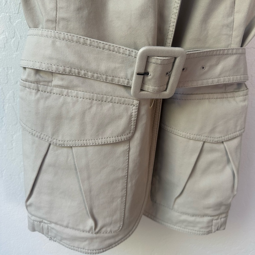 Lafayette 148 New York Tan Safari Cargo Vest Size 8 Utility Pockets - Picture 5 of 7